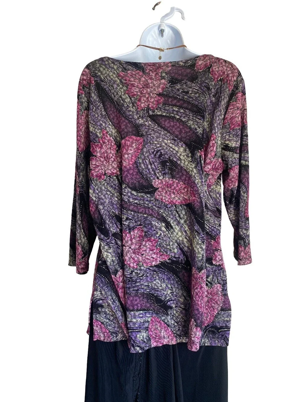 VTG Notations Plus 1X Boho Floral Tunic Blouse Whimsigoth Dark Romance Goth